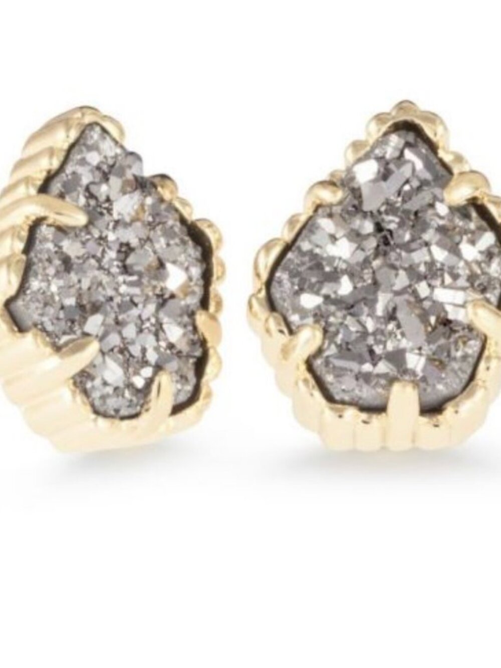 Kendra Scott Tessa Stud Earring Gold Metal with Gunmetal/Platinum Drusy